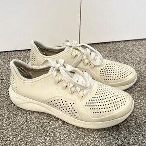 Crocs Literide Pacer Tennis Shoes Off White Sneakers‎ Kids Size 3 - 3.5